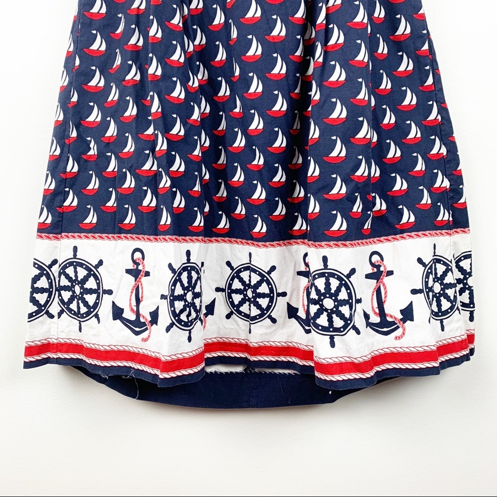Anthropologie Nautical Sailboat Halter Dress in Navy, Red, White - Picture 4 of 10